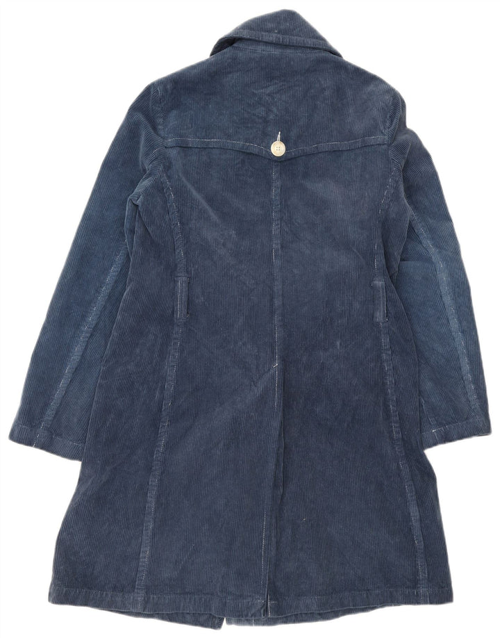 Benetton Γυναικείο Κοτλέ Παλτό IT 44 Medium Navy Blue Cotton