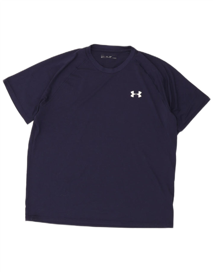 Under Armour Ανδρικό T-Shirt Top Large Navy Blue Polyester