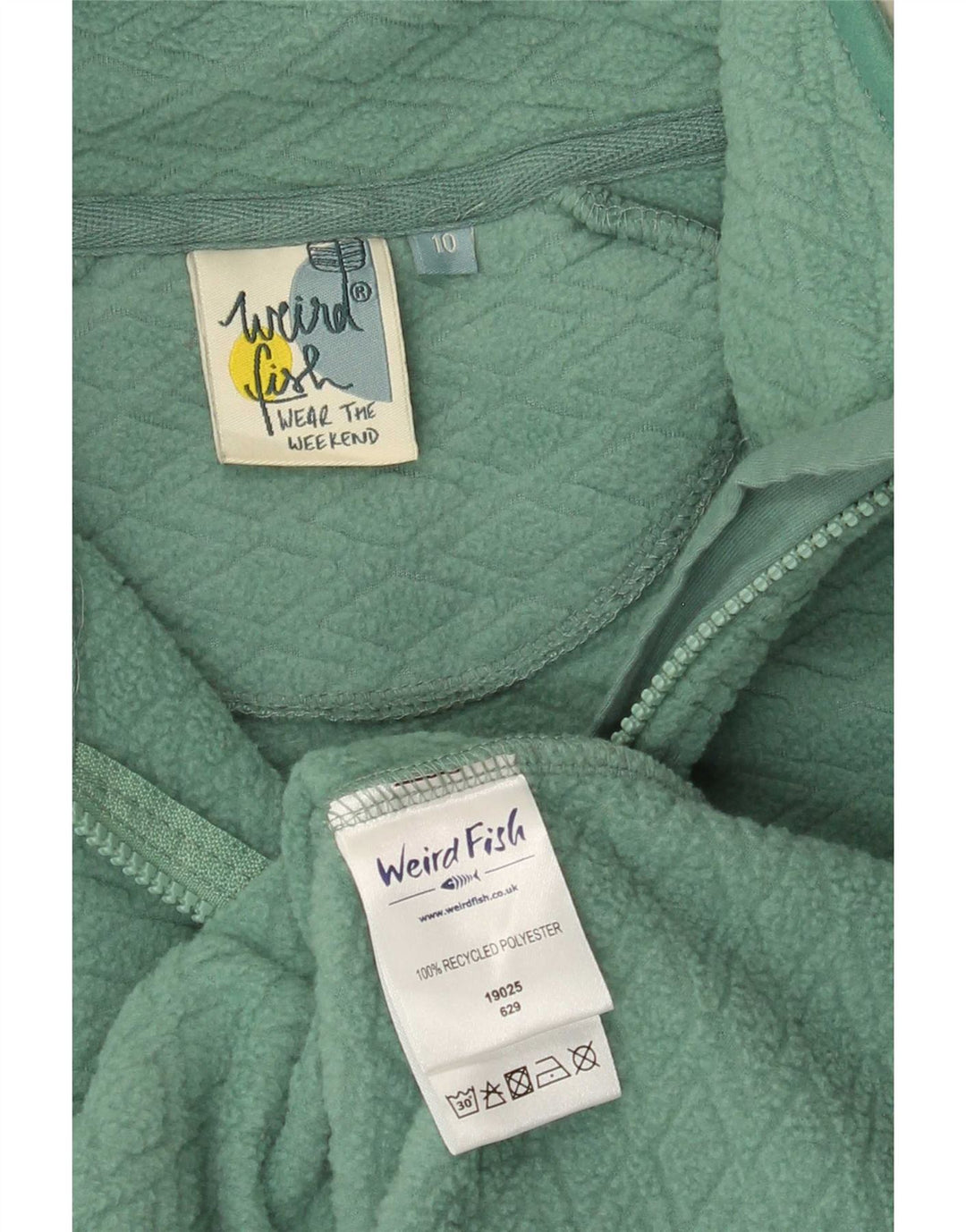 Weird Fish Γυναικείο μεγάλο φλις μπουφάν UK 10 Small Green Polyester