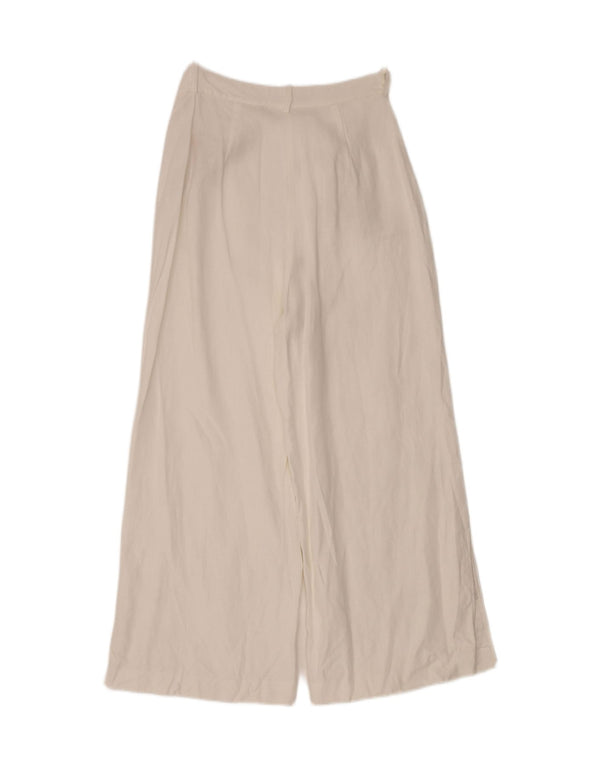 Zara Γυναικείο Ψηλόμεσο Φαρδύ Παντελόνι Casual Μεγάλο W30 L27 Λευκό