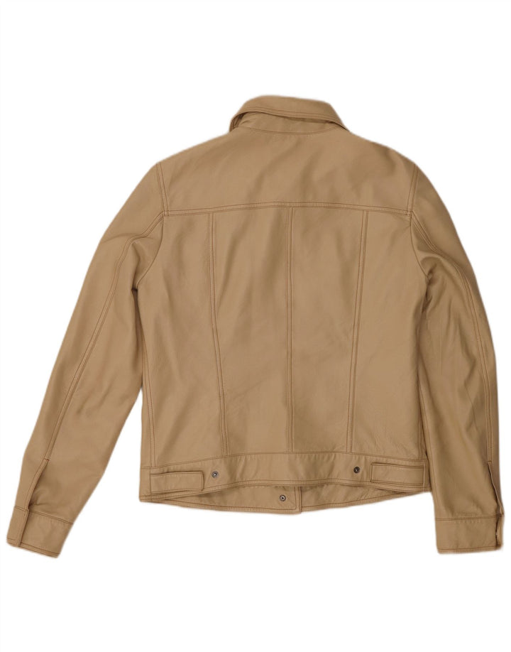 Vintage Γυναικείο Δερμάτινο Μπουφάν IT 44 Medium Beige Leather