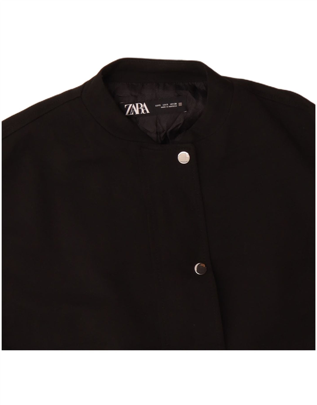 Zara Γυναικείο μπουφάν μπουφάν UK 10 Small Black Acetate