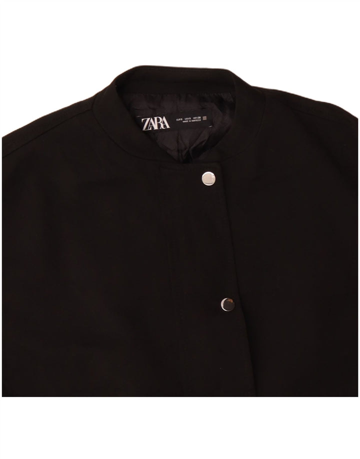 Zara Γυναικείο μπουφάν μπουφάν UK 10 Small Black Acetate