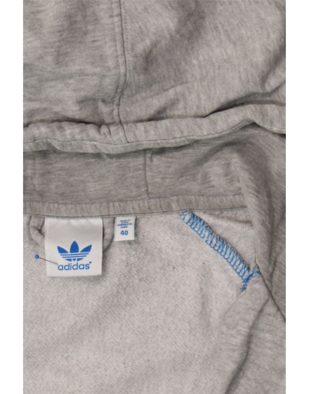 ADIDAS Womens Zip Hoodie Sweater EU 40 Medium Grey Cotton Vintage Adidas and Second-Hand Adidas from Messina Hembry 