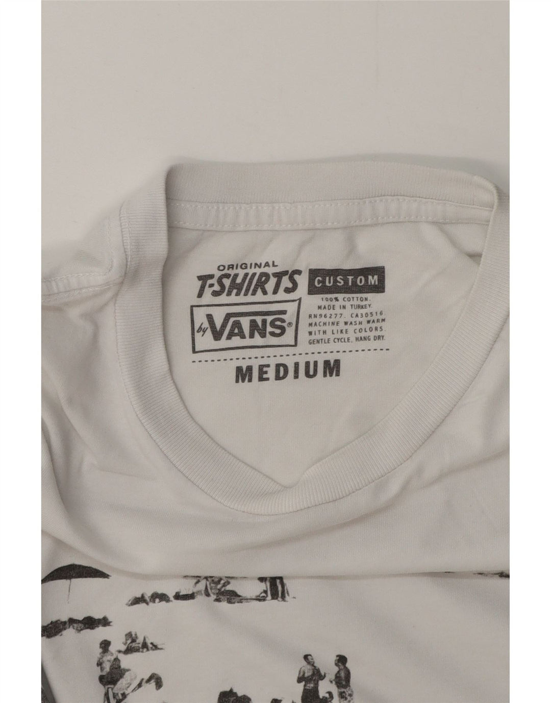 Ανδρικό αντρικό γραφικό μπλουζάκι Vans, μεσαίο λευκό βαμβακερό