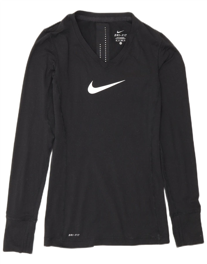 Ανδρικό μακρυμάνικο τοπ Nike, ανδρικό Dri Fit, μαύρο πολυεστέρα