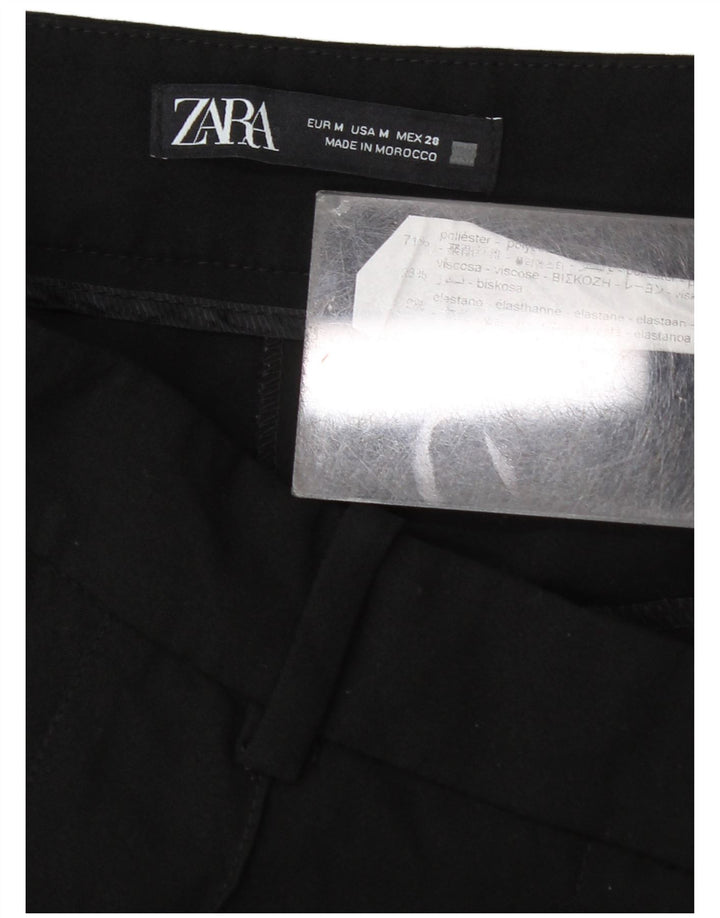 Zara Γυναικείο παντελόνι Chino με κωνικό καρφί, Μεσαίο W28 L27 Μαύρο Πολυεστέρας