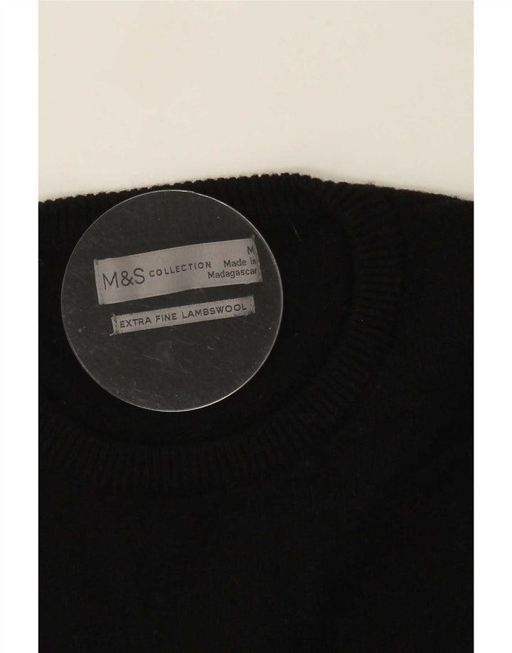 Marks & Spencer Ανδρικό πουλόβερ με λαιμόκοψη μεσαίου μαύρου αρνιού