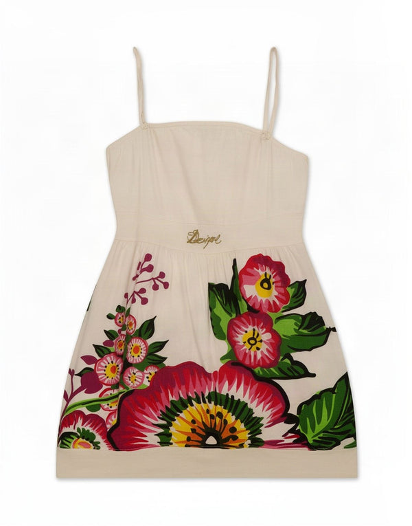 Desigual Γυναικείο Sundress UK 14 Large White Floral