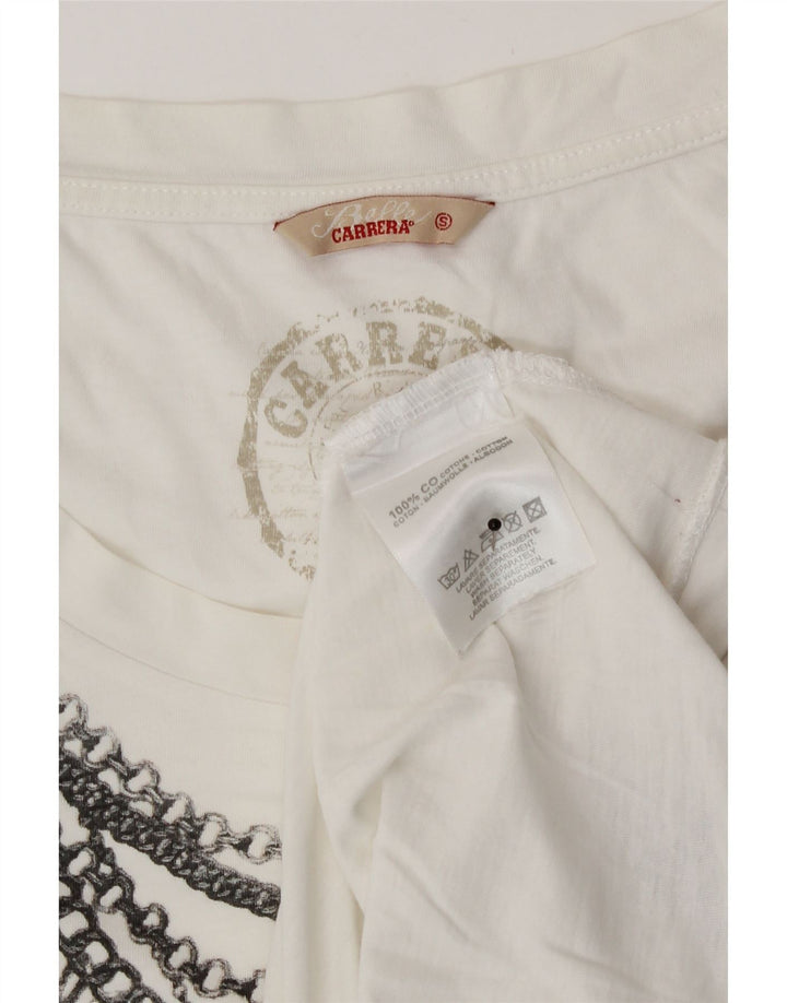 Γυναικείο γραφικό γιλέκο Carrera τοπ UK 10 Small λευκό βαμβακερό