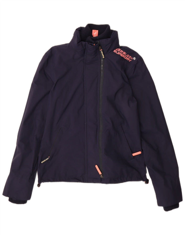 Superdry Γυναικείο Windcheater Windbreaker Jacket UK 10 Small Navy Blue Nylon