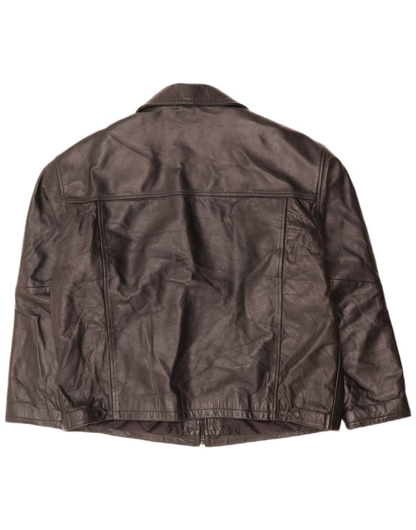 Vintage Ανδρικό Δερμάτινο Μπουφάν UK 42 XL Μαύρο Δερμάτινο