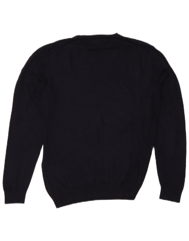 Zara Γυναικείο πουλόβερ με V λαιμόκοψη UK 14 Medium Navy Blue