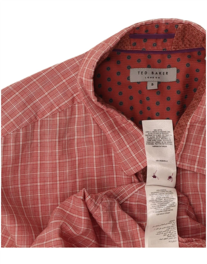 TED BAKER Ανδρικό πουκάμισο νούμερο 5 XL Pink Check Cotton