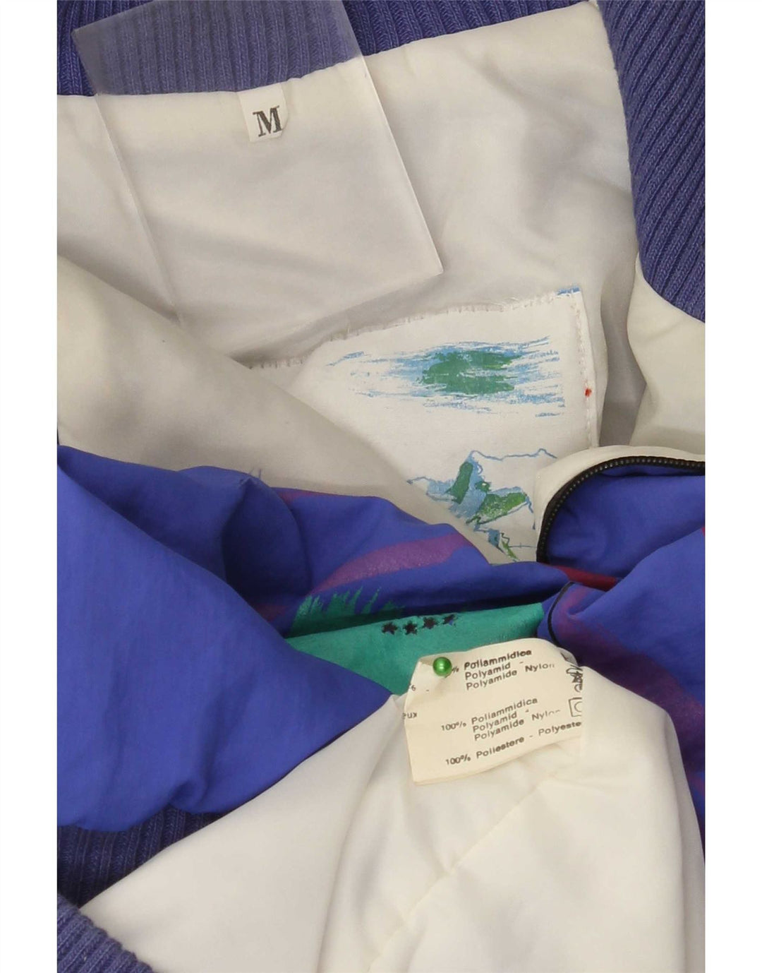 Ανδρικό Vintage Loose Fit Graphic Windbreaker Jacket UK 38 Medium Blue