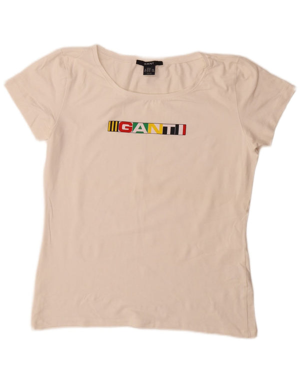 Gant Γυναικείο T-Shirt Top UK 20 2XL Λευκό βαμβακερό