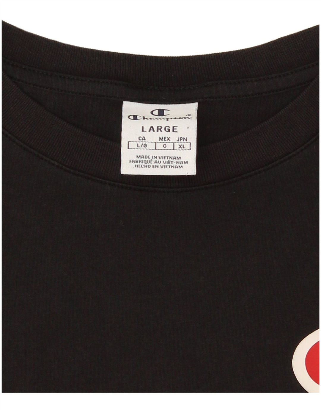 Champion Womens Oversized Graphic T-Shirt Top UK 16 Large Black