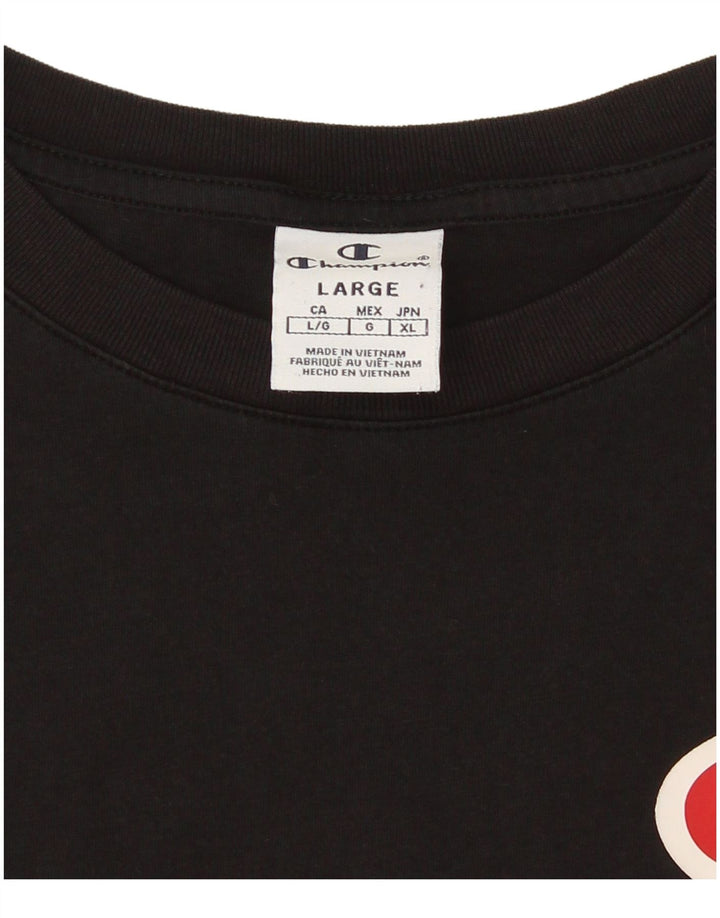 Champion Womens Oversized Graphic T-Shirt Top UK 16 Large Black