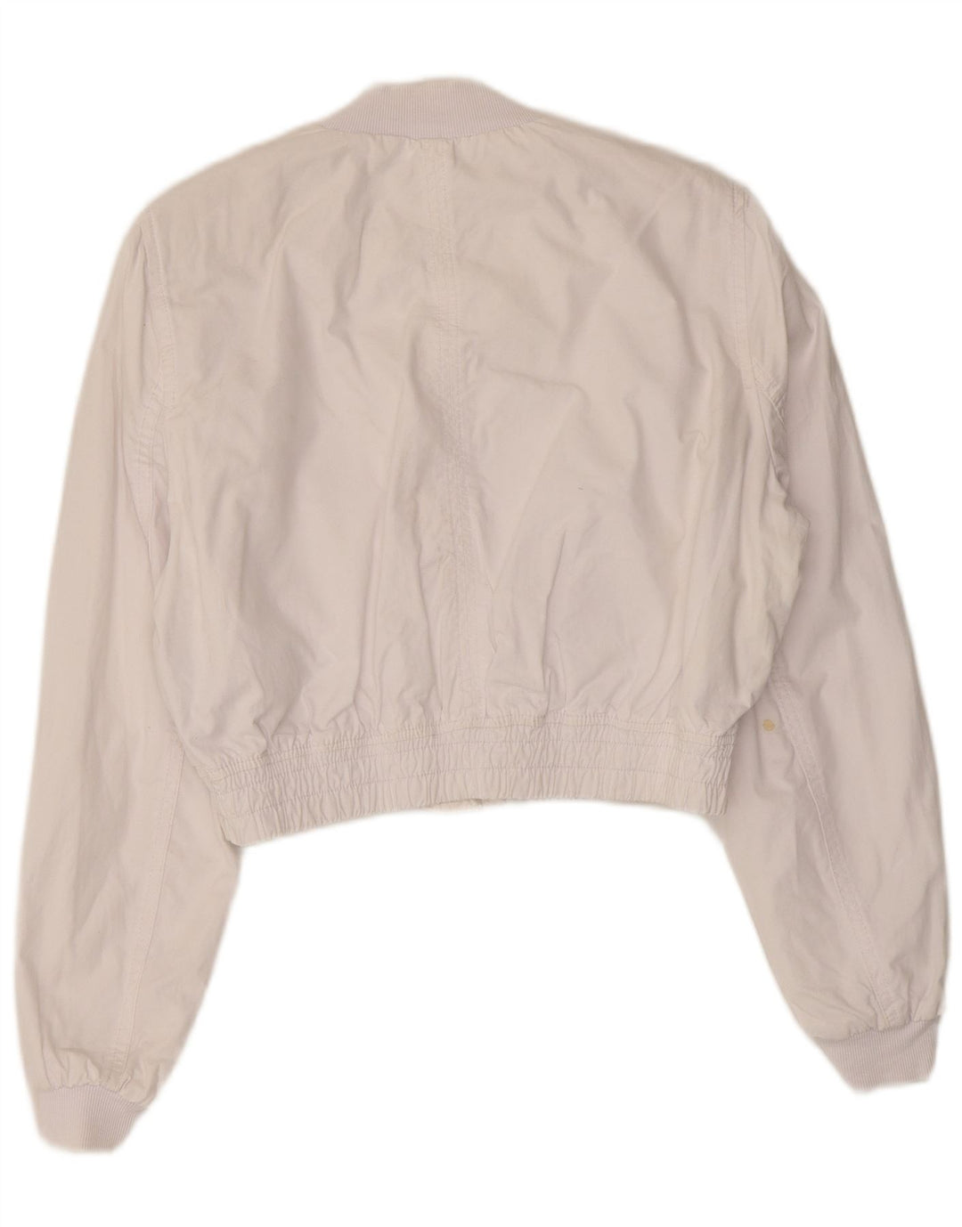 Zara Γυναικείο Oversized Bomber Jacket UK 10 Small White Cotton