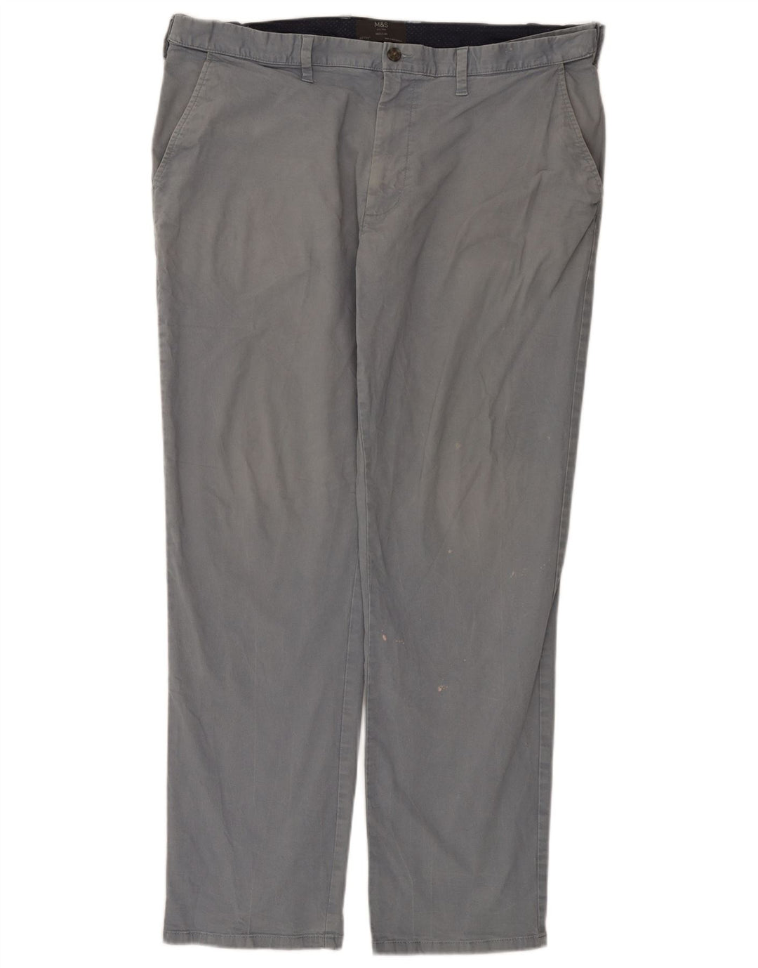 Marks & Spencer Ανδρικό παντελόνι Chino Regular W40 L33 Γκρι βαμβακερό