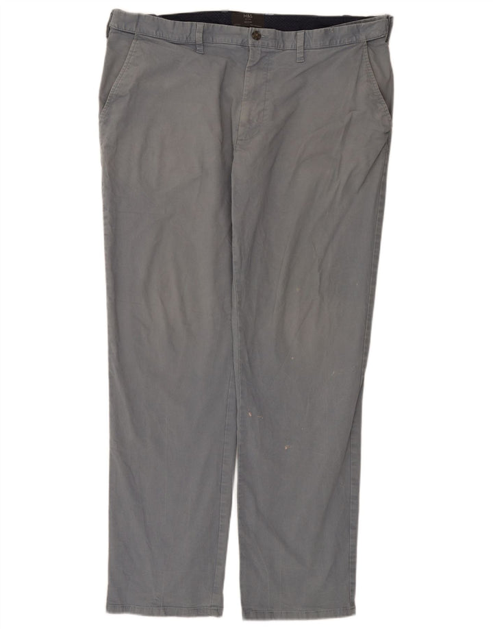 Marks & Spencer Ανδρικό παντελόνι Chino Regular W40 L33 Γκρι βαμβακερό
