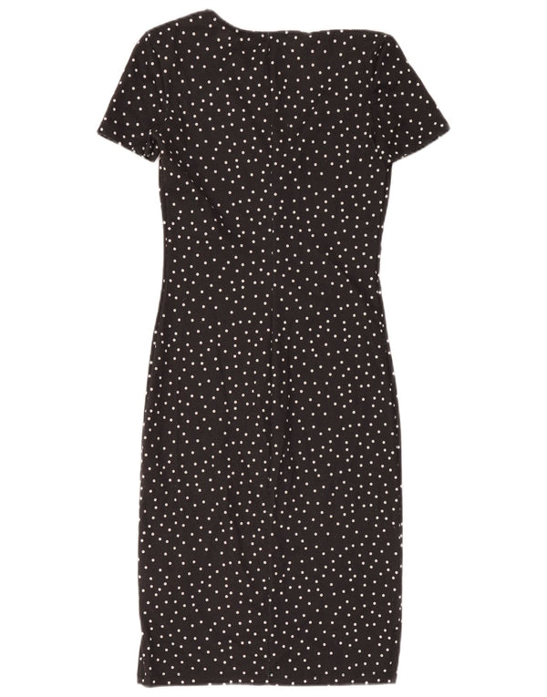Zara Γυναικείο φόρεμα με θήκη UK 8 Small Black Pot Polyester