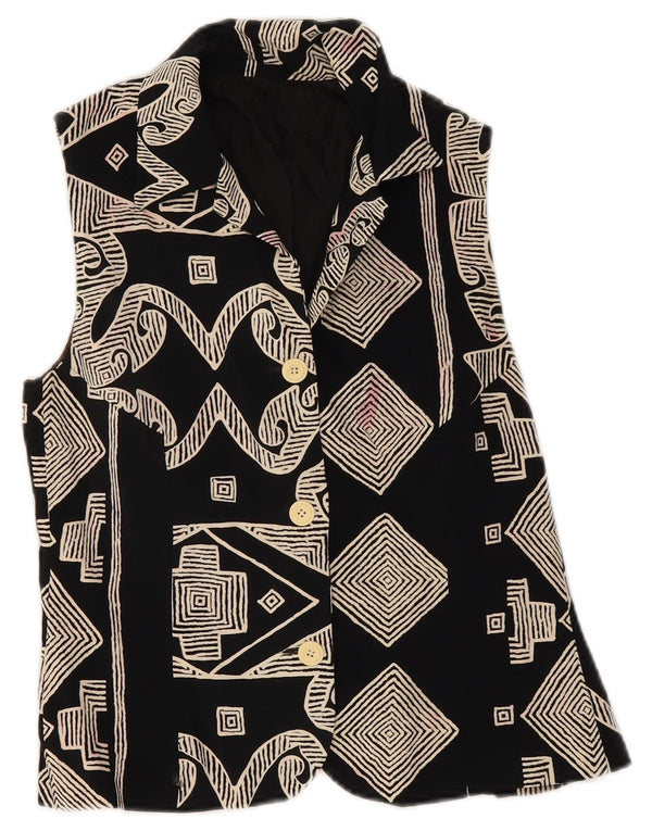 Vintage Γυναικείο Γιλέκο UK 8 Small Black Geometric