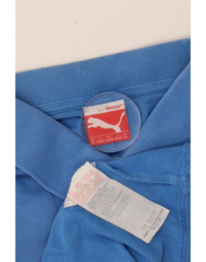 Ανδρικό μπλουζάκι πόλο PUMA XL Μπλε βαμβακερό