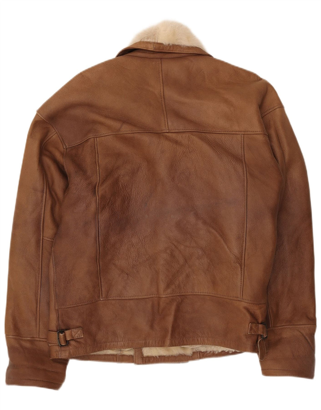Vintage Ανδρικό Διπλό Μπουφάν Shearling UK 40 Large Brown Colorblock
