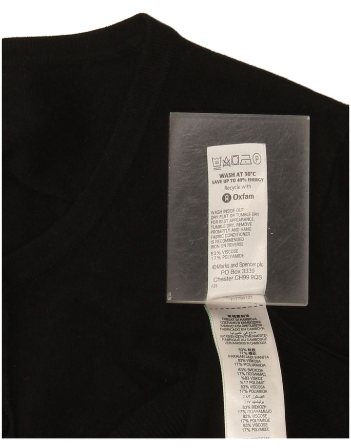 Marks & Spencer Γυναικεία ζακέτα πουλόβερ UK 16 μεγάλη μαύρη βισκόζη