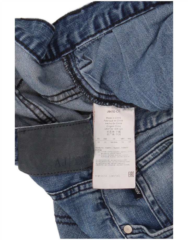 Ανδρικό τζιν Armani ίσιο W33 L34 Μπλε βαμβακερό