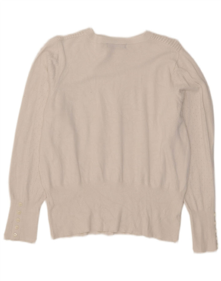 Marks & Spencer Γυναικείο πουλόβερ με λαιμόκοψη UK 14 Medium Off White