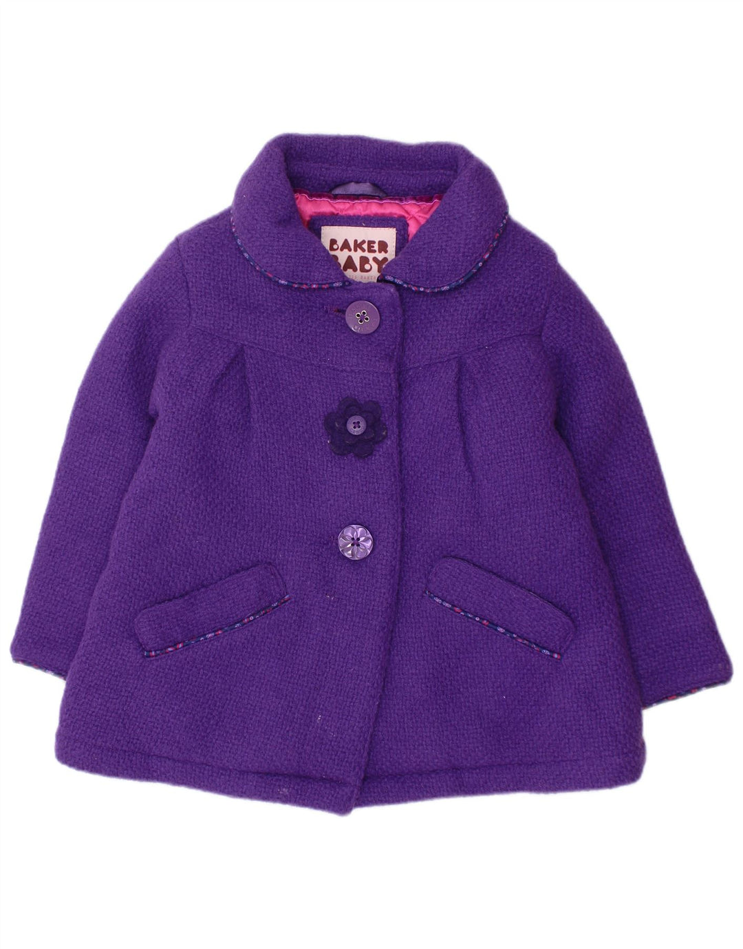 TED BAKER Baby Girls παλτό 12-18 μηνών μωβ βισκόζη