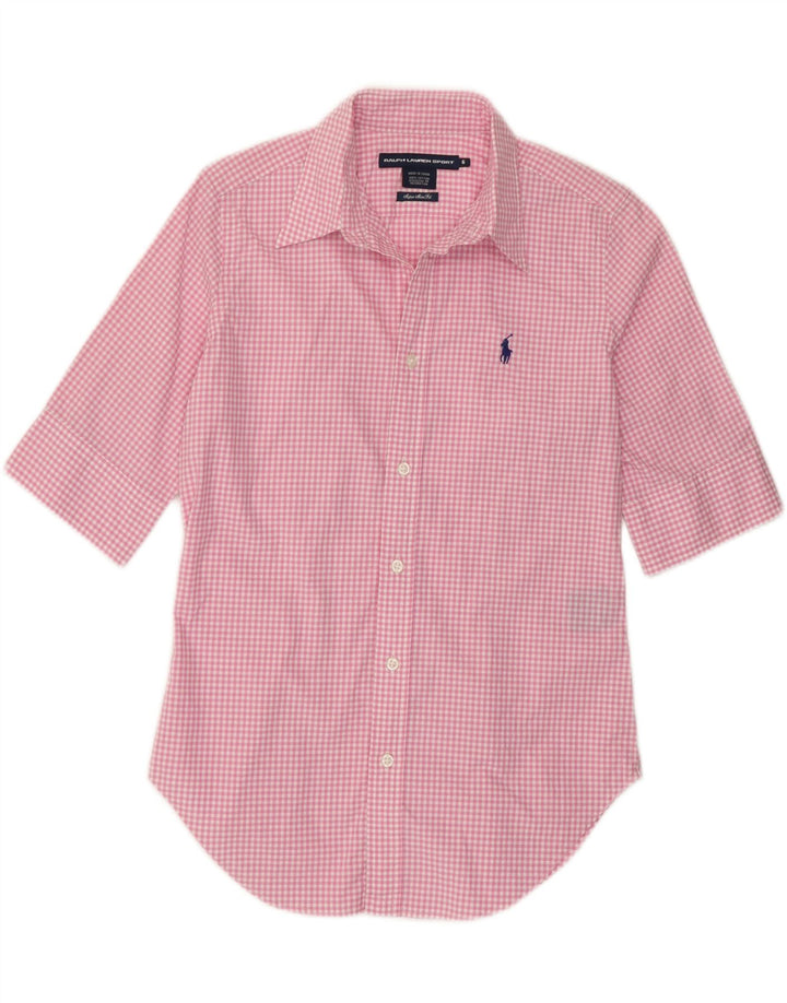 Γυναικείο κοντομάνικο πουκάμισο Ralph Lauren US 6 Medium Pink Gingham