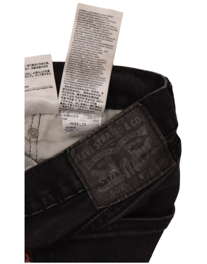 Levi's Mens 505 Straight Jeans W33 L29 Μαύρο βαμβακερό