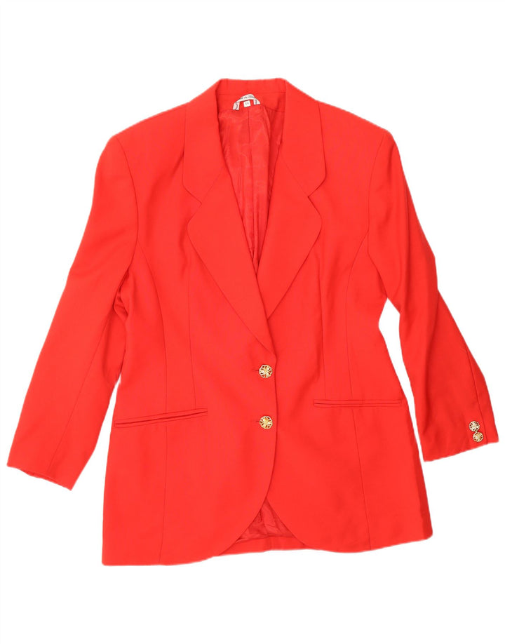 VINTAGE Γυναικείο Σετ Φούστα με 2 Κουμπιά 2 Τεμάχια IT 44 Medium W26 Κόκκινο μαλλί