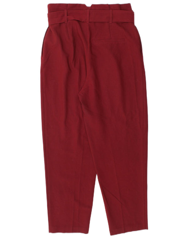 Topshop γυναικείο ψηλόμεσο παντελόνι UK 10 Small W28 L25 Burgundy