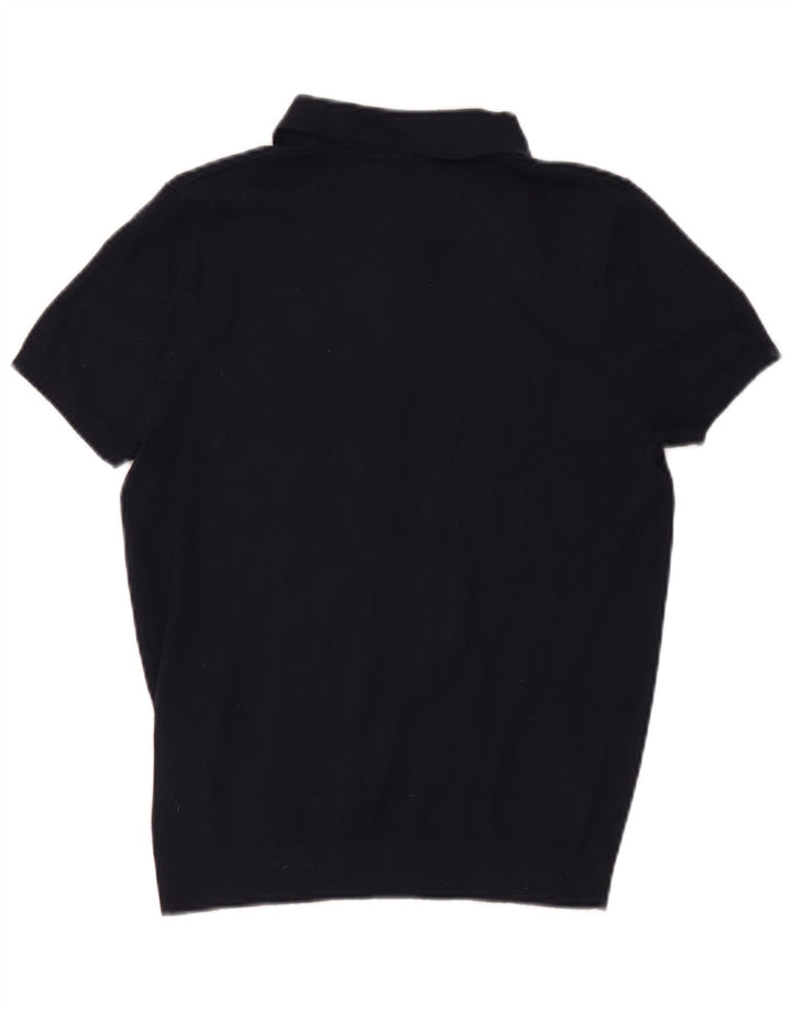 Zara Ανδρικό πουκάμισο Polo Μικρό Navy Blue Viscose