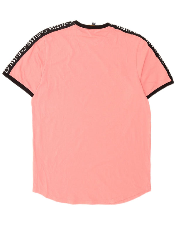 Ανδρικό γραφικό T-Shirt Ellesse Top 2XL Pink Colourblock Βαμβακερό