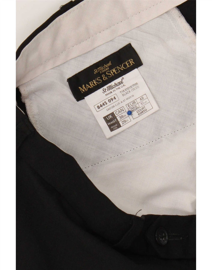 Marks & Spencer Ανδρικό ίσιο παντελόνι Chino W38 L29 Μαύρο πολυεστέρα