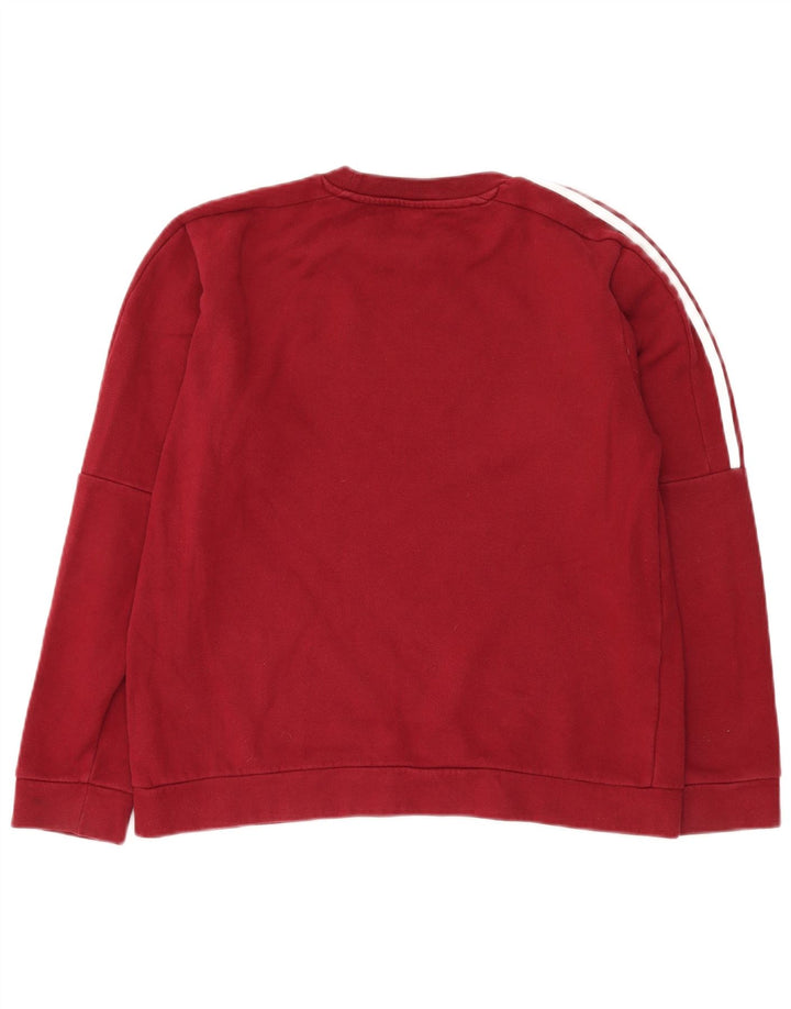 Ανδρικό φούτερ ADIDAS Jumper από μεσαίο βαμβακερό μπορντό