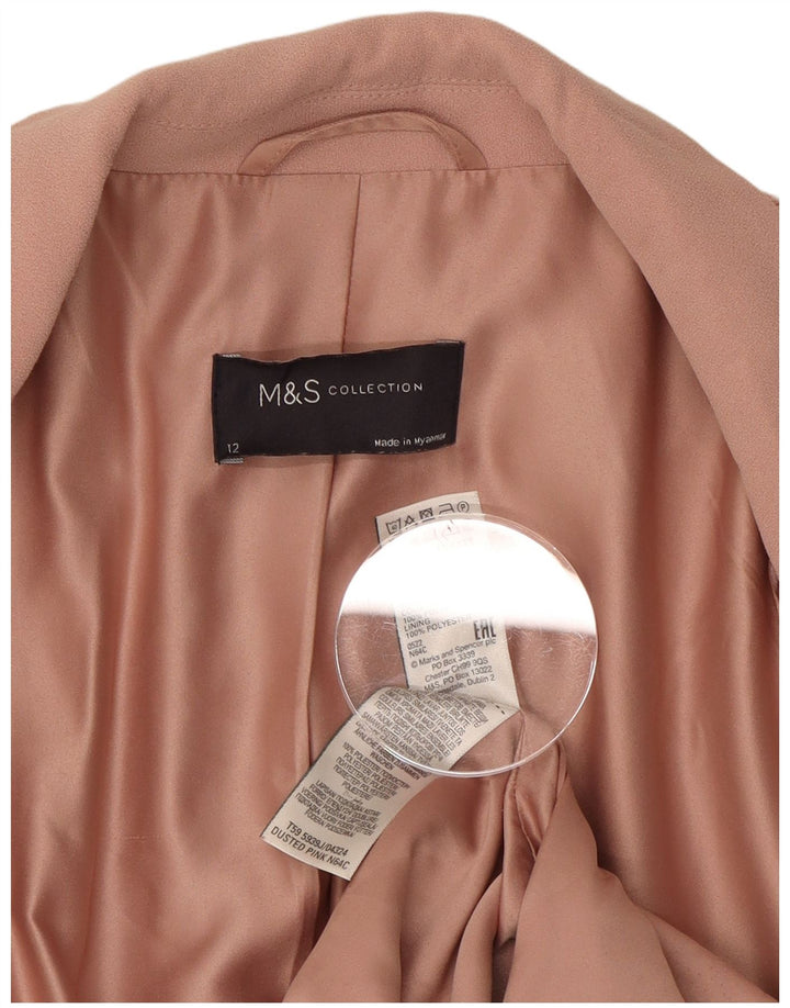 Marks & Spencer Γυναικείο Open Blazer Jacket UK 12 Medium Pink Polyester