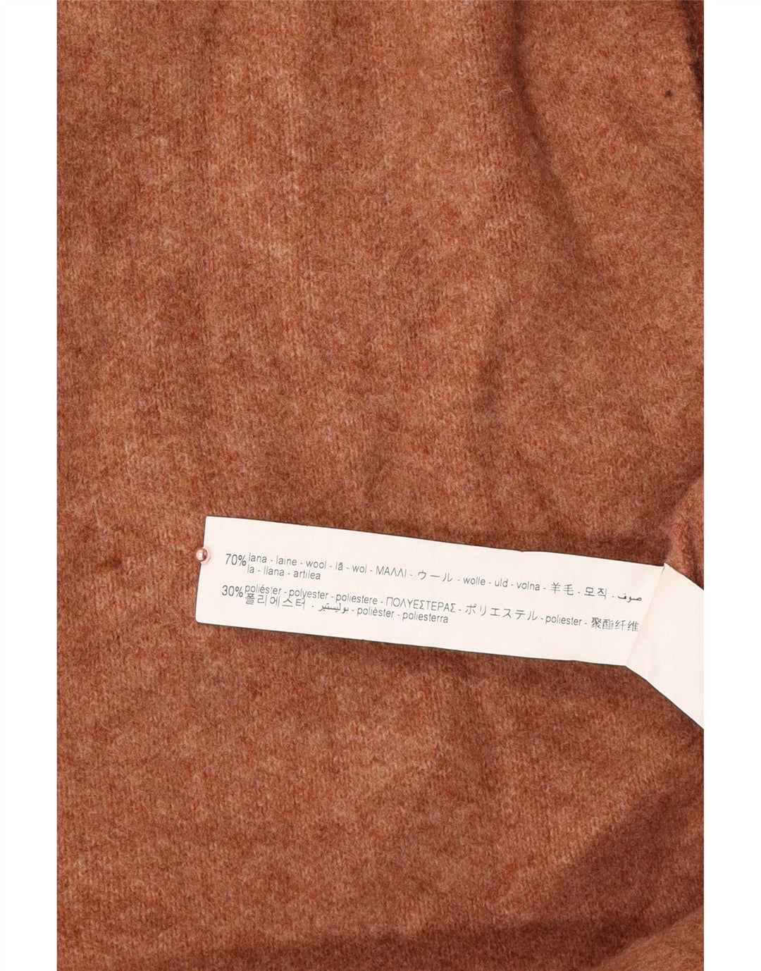 Zara Γυναικείο Longline Ανοιχτό Ζακέτα UK 14 Medium Beige Wool