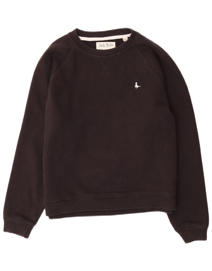 JACK WILLS Γυναικεία φούτερ με φαρδιά μπλούζα Jumper UK 14 μεγάλο μαύρο βαμβακερό