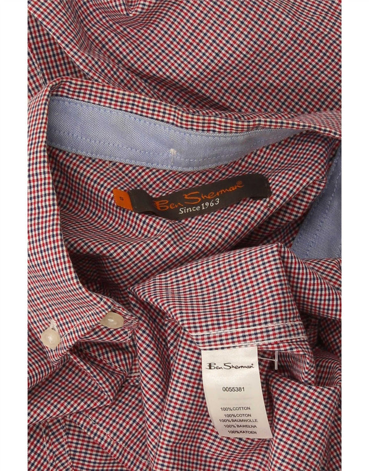 Ανδρικό πουκάμισο Ben Sherman Μικρό κόκκινο βαμβακερό Gingham