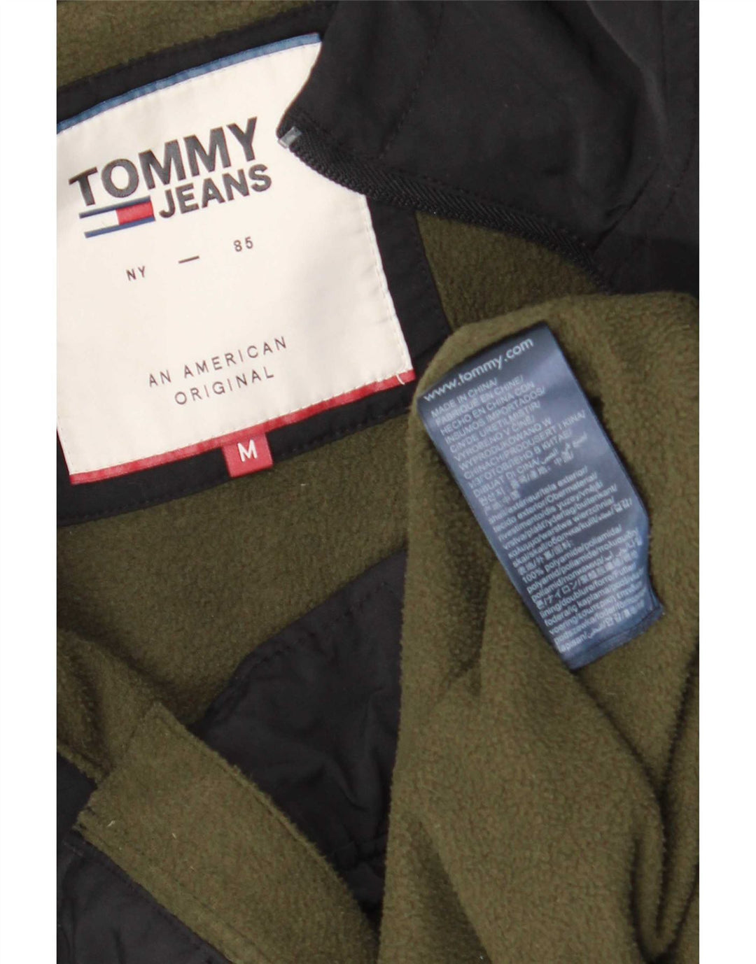 Ανδρικό μπουφάν με κουκούλα Tommy Hilfiger UK 38 Medium Black Polyamide