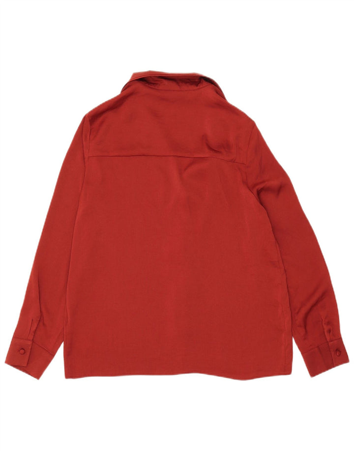 Topshop γυναικείο πουκάμισο μπλούζα UK 10 Small Red Polyester