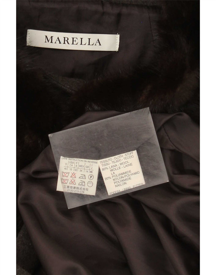 Γυναικείο παλτό Marella Loose Fit UK 14 Large Grey Wool