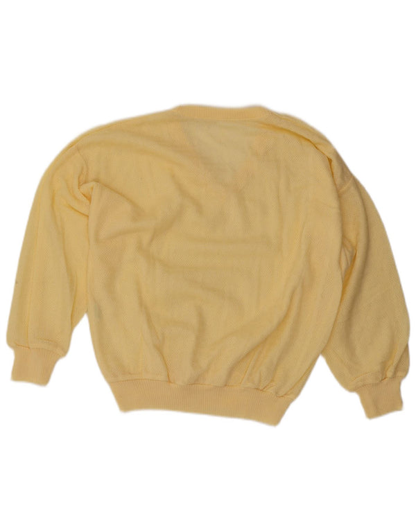 Vintage γυναικείο πουλόβερ με V λαιμόκοψη UK 16 Large Yellow