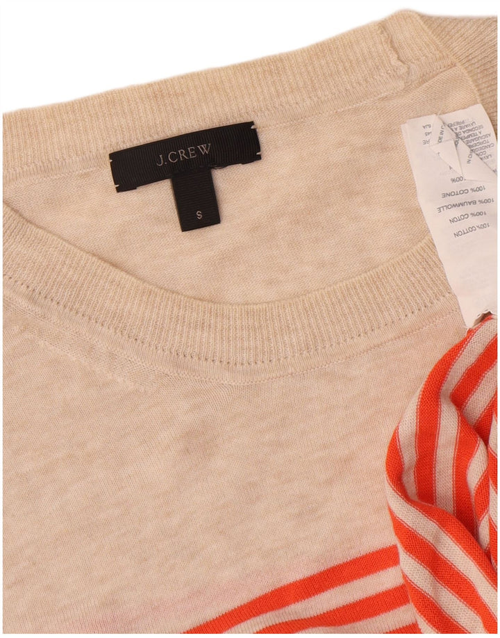 J. Crew Γυναικείο πουλόβερ με λαιμόκοψη US 6 μεσαίο μπεζ ριγέ βαμβακερό